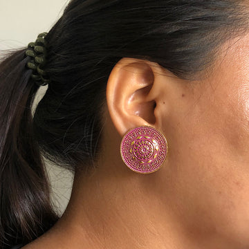 Round Antique Ear Studs